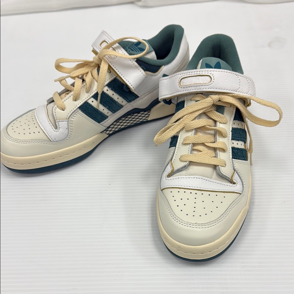 Adidas Cream and Dark Green Sneakers